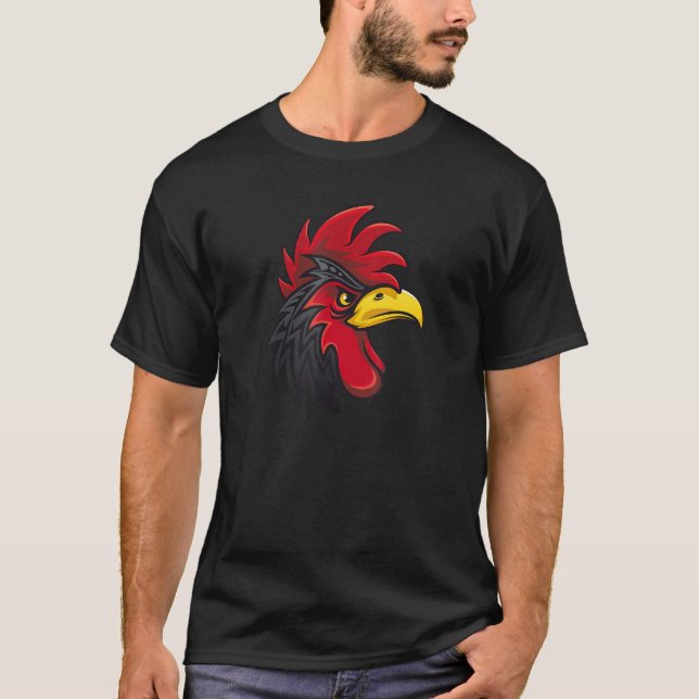 Cooler Rooster Head Face Animal Bird Wildlife for  T-Shirt (Vorderseite)