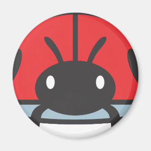 Cooler roter Marienkäfer-Cartoon Magnet
