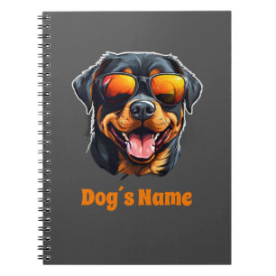 Cooler Rottweiler Hund mit Sonnenbrille Notizblock