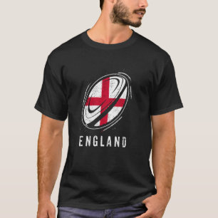 Cooler Rugbyball auf England-Flagge für englische T-Shirt
