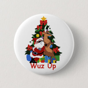 Cooler Sankt- und Ren-Knopf Button