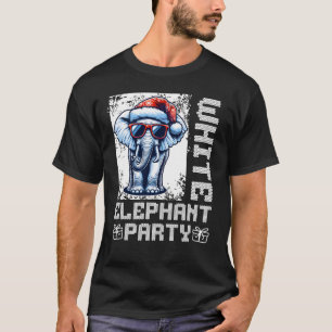 Cooler Santa-Elefant-Weißer-Elefant-Party T-Shirt