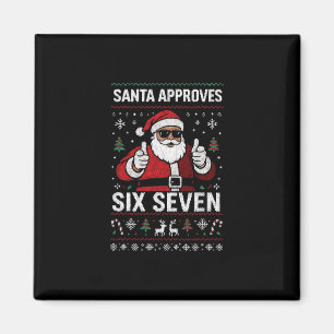 Cooler Santa genehmigt 67 lustige Weihnachtspullov Magnet