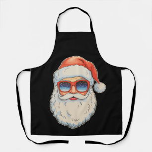 Cooler Santa-Gesicht Retro-Weihnachtsbrille Christ Schürze