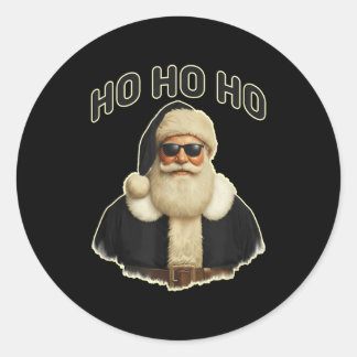 Cooler Santa mit schwarzer Sonnenbrille Grafik Runder Aufkleber