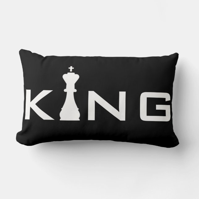 Cooler Schach-Spieler König-Typography Lendenkissen (Vorderseite)