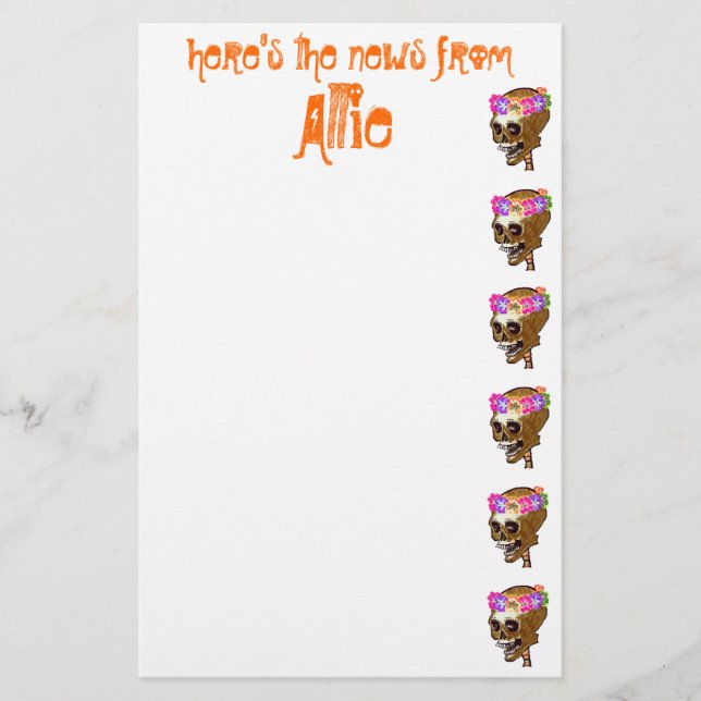 Cooler Schädel personalisiert Briefpapier (Vorderseite)