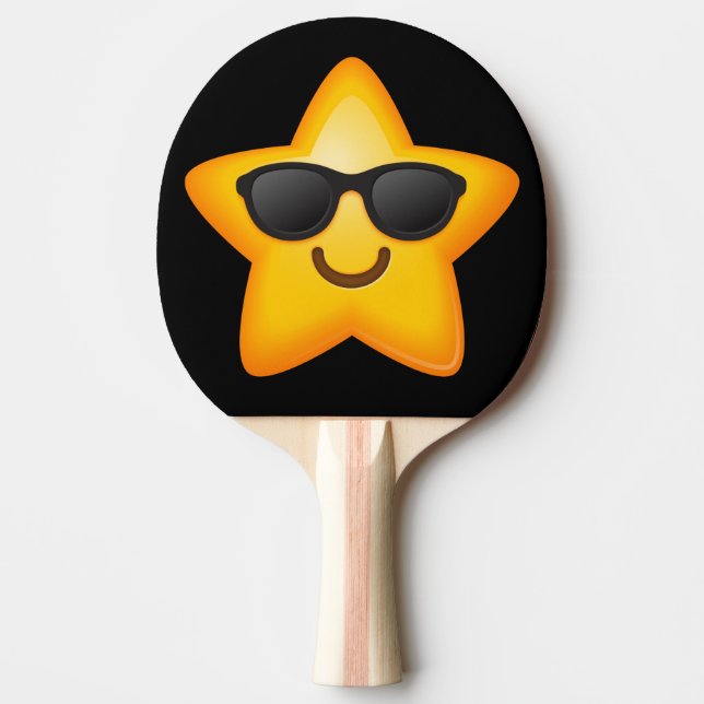 Cooler Schatten Emoji Stern Tischtennis Schläger (Vorderseite)