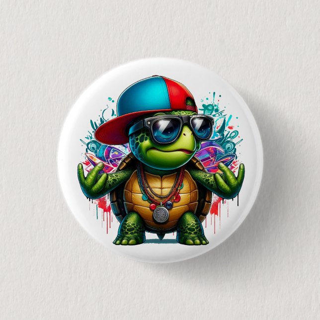 cooler Schildkrötenhühner Button (Vorderseite)