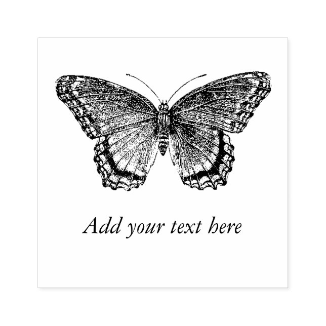 Cooler Schmetterling Ihren Persönlichen Text hinzu Gummistempel (Prägung)