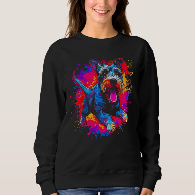 Cooler Schnauzer-Hund Sweatshirt (Vorderseite)
