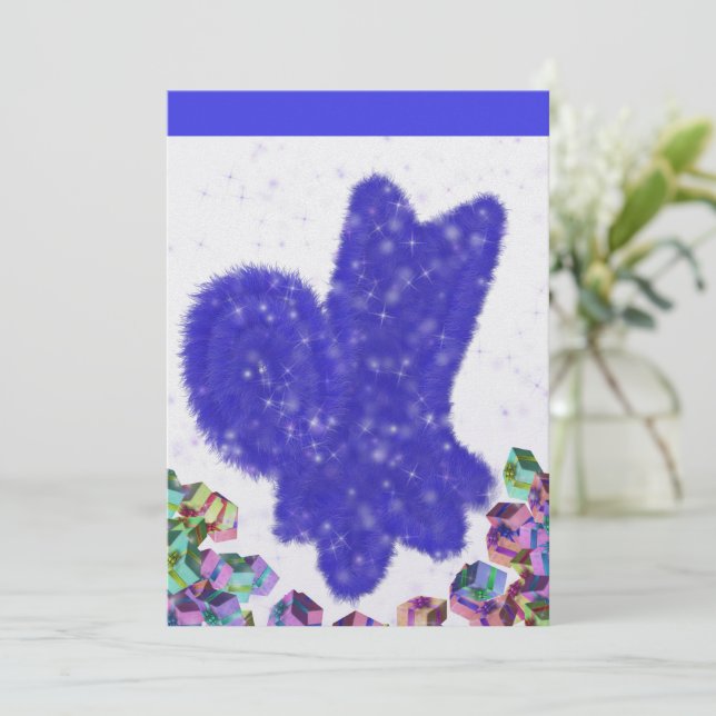 Cooler Schneehund Feiertagskarte (Stehend Vorderseite)