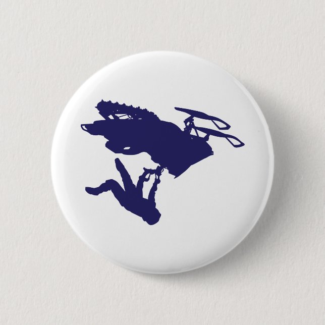 cooler Schneemobil Button (Vorderseite)