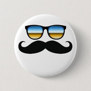 Cooler Schnurrbart unter Schatten Button