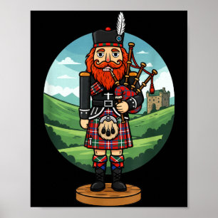 Cooler schottischer Nussknacker Dudelsack  Poster