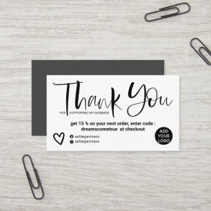 Cooler Schriftart für Pinselspitzen Schwarz-weiße  Visitenkarte