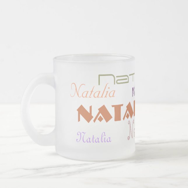 Cooler Schriftart Ihr Name personalisiert Mattglastasse (Links)