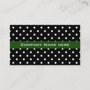 cooler schwarz-weißer Polka dots green business ca Visitenkarte
