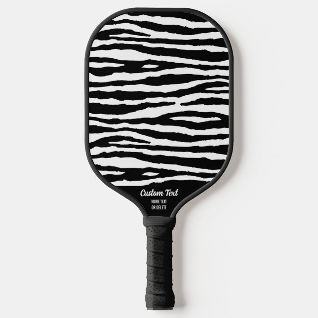 Cooler Schwarz-weißer Zebrastreifen Drucken benutz Pickleball Schläger (Vorderseite)