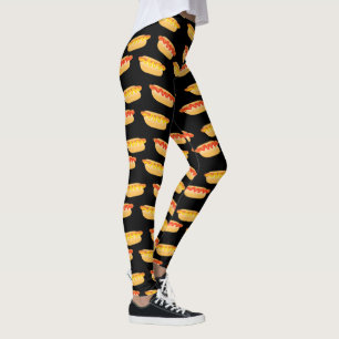 Cooler schwarzer Funny Pattern Hot Dog Leggings