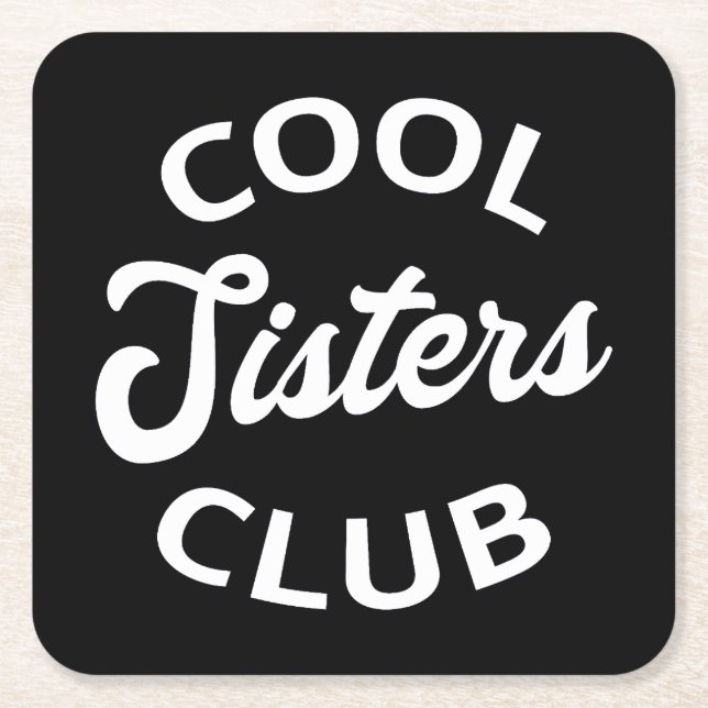 Cooler Schwesterklub I Rechteckiger Pappuntersetzer (Vorderseite)