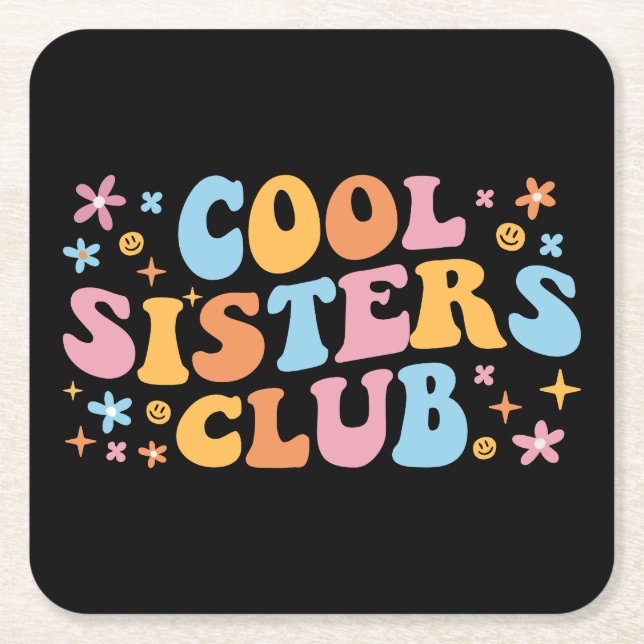 Cooler Schwesterklub III Rechteckiger Pappuntersetzer (Vorderseite)