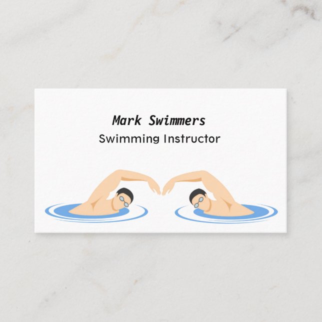 Cooler Schwimmlehrer Visitenkarte (Vorderseite)