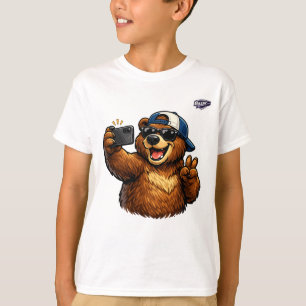 Cooler Selfie-Bär mit Sonnenbrille Kinder Tank Top