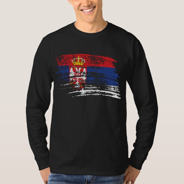 Cooler Serbianflaggenentwurf T-Shirt (Vorderseite)