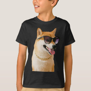 Cooler Shiba Inu Mit Sonnenbrille Und Goldkette St T-Shirt