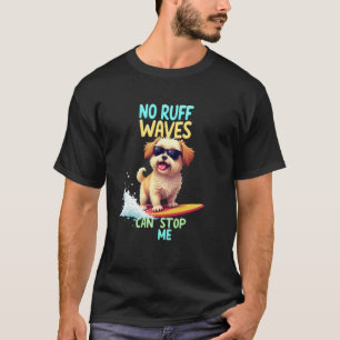 Cooler Shih Tzu Surfhund T-Shirt