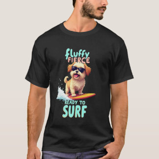 Cooler Shih Tzu Surfhund T-Shirt