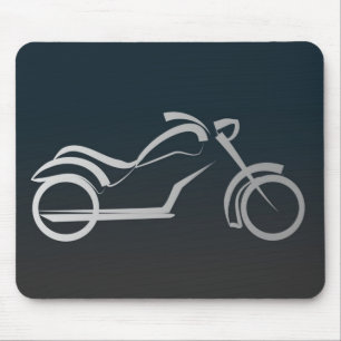 Cooler Silber-Motorradrahmen auf Schwarz Mousepad