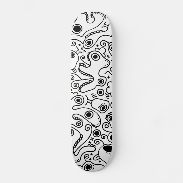 Cooler Skateboard mit verrückten Monstergraphiken (Vorderseite)