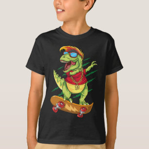 Cooler Skateboarding-Dinosaur-Skater Dabbing T-Rex T-Shirt