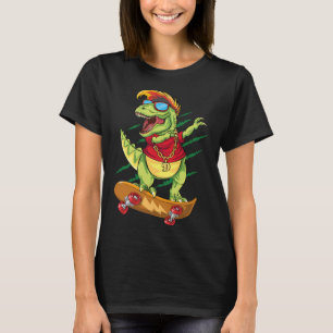 Cooler Skateboarding-Dinosaur-Skater-T-Rex mit Dab T-Shirt