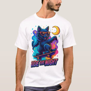 Cooler Skater Cat - Urban Street Style T-Shirt