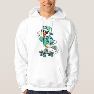 Cooler Skater-Ente mit Sonnenbrille und Kapuzenpul Hoodie