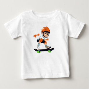 Cooler Skater-Junge Anime-Cartoon Baby T-shirt