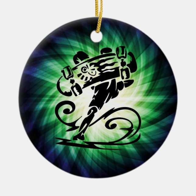 Cooler Skater; Skateboarder Keramikornament (Vorne)