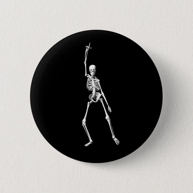 Cooler Skeleton Knopf Button (Vorderseite)