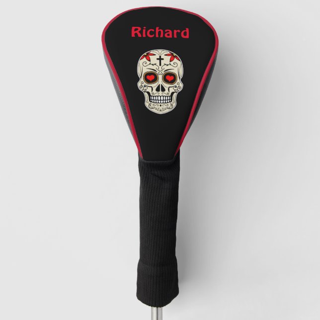 Cooler Skelettkopf Golf Headcover (Vorderseite)