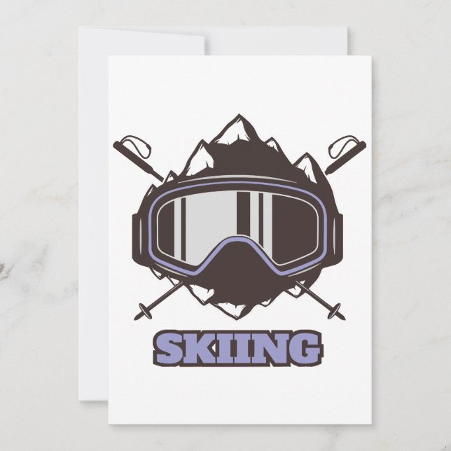 Cooler Skihelm  Einladung (Vorderseite)