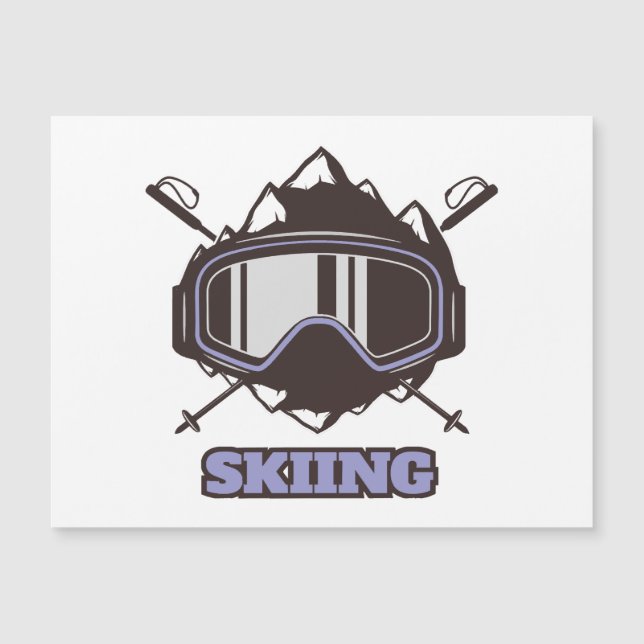 Cooler Skihelm  Magnetkarte (Vorderseite)