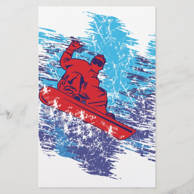 Cooler Snowboarder Briefpapier (Vorderseite)