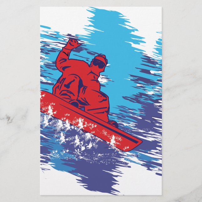 Cooler Snowboarder Briefpapier (Vorderseite)