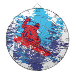 Cooler Snowboarder Dartscheibe