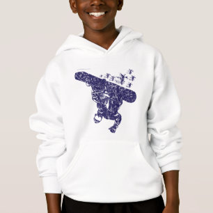 Cooler Snowboarder, der die Hoch-Schnee-Drifts fän Hoodie