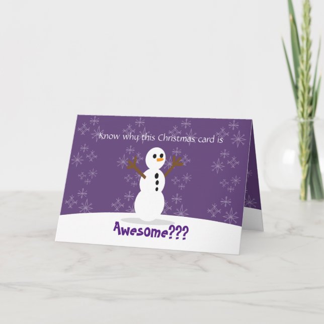 Cooler Snowman Feiertagskarte (Vorderseite)