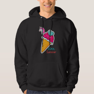 Cooler Sommer Eiskronen und Einhorn Hoodie
